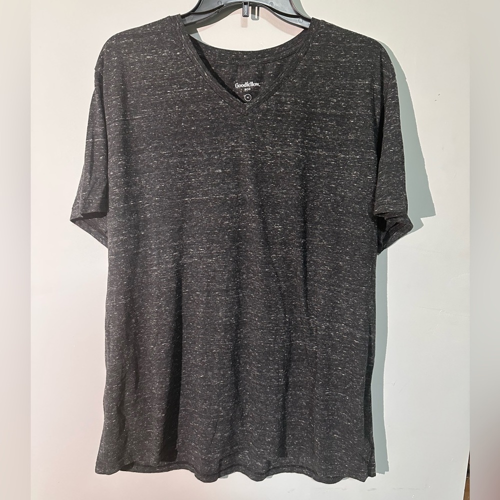 Casual Heather Black V-Neck T-Shirt